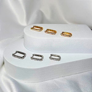 Trio cravejado quadrado