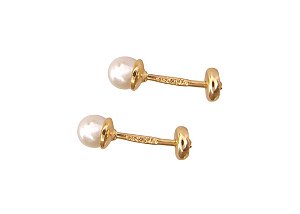 BB 0517 Brinco Pérola 4mm com Tarraxa Baby BRUNA Semijoias