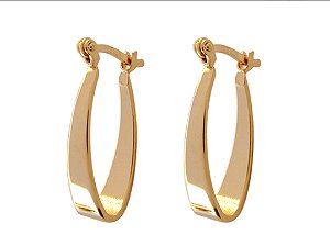 BB 1741 Brinco Argola Fita Oval 2,4CM BRUNA Semijoias