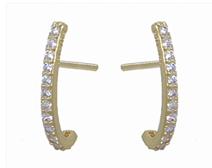 BB 2869 Brinco Ear Hook 1.5CM Cravejado Com Micro Zirconias BRUNA Semijoias