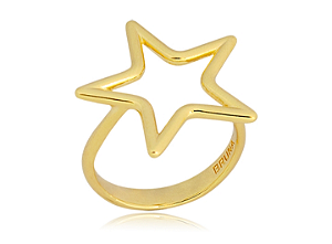 AB 1895 Anel Mãe Estrela Vazada Lisa BRUNA Semijoias