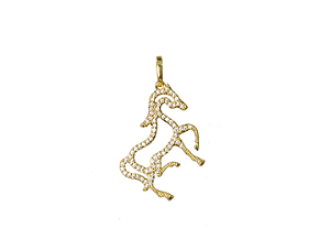MB 1267 Medalha Cavalo Zirconia BRUNA Semijoias