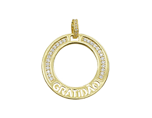 MB 1284 Medalha Redonda Gratidão 3CM BRUNA Semijoias