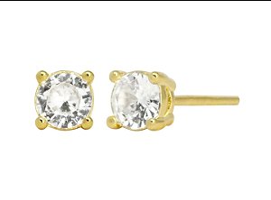 BB 3122 Brinco Solitário Zirconia 5mm BRUNA Semijoias