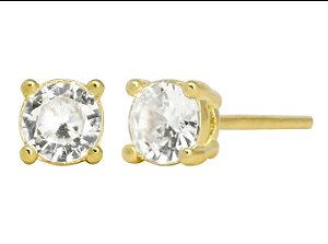 BB 3123 Brinco Solitário Zirconia 7mm BRUNA Semijoias