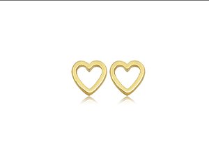 BB 3137 Brinco Mini Coração Vazado Tarraxa Baby BRUNA Semijoias