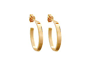 BB 2212 Brinco Meia Argola Oval 2,8cm BRUNA Semijoias