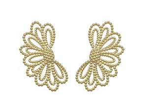 BB 2857 Brinco Leque Vazado Bolinhas BRUNA Semijoias