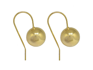 BB 2959 Brinco Gancho Bola Polida 12mm BRUNA Semijoias