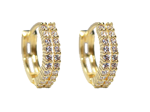 BB 3053 Brinco Argola 1,5cm c/ Zirconias BRUNA Semijoias