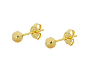 BB 3100 Brinco Infantil Bolinha 4mm Tarraxa Baby BRUNA Semijoias