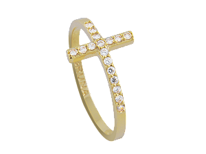 AB 1589 Anel Cruz Zirconias BRUNA Semijoias