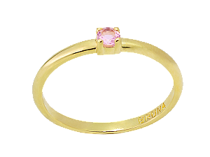 AB 1877 Anel da Felicidade nº3 Aro Fino Com Zirconia Rosa BRUNA Semijoias