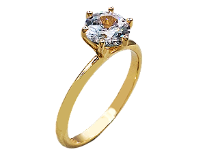 AB 1959 Anel Solitário Cristal Redondo 8mm Com 6 Garras BRUNA Semijoias