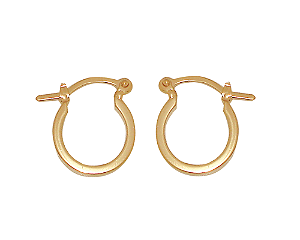 BB 1766 Brinco Argolinha Lisa Chapada 1,5cm BRUNA Semijoias