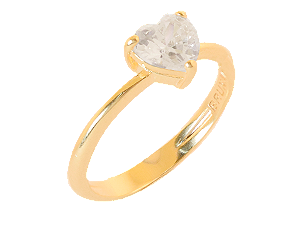 AB 1777 Anél Solitário Coração Zircõnia 6mm BRUNA Semijoias
