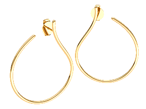 BB 3217 Brinco Argola Aberta Torcida Lisa 5,5CM BRUNA Semijoias