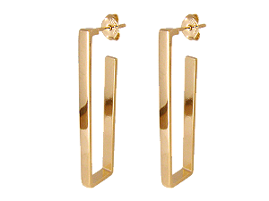 BB 1876 Brinco Argola Retangular Aberta 3,8CM BRUNA Semijoias