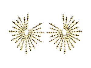 BB 2887 Brinco Vários Palitos Bolinhas 3CM BRUNA Semijoias