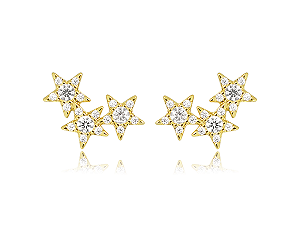 BB 3143 Brinco Flat Estrela Cravejado BRUNA Semijoias