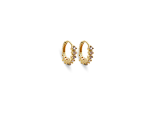 BB 3274 Brinco Argola 8 Zircônias 1,2cm BRUNA Semijoias