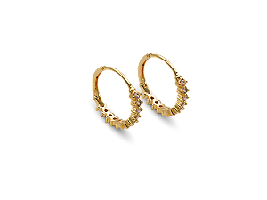 BB 3275 Brinco Argola Com 12 Zirconias 1,9cm BRUNA Semijoias