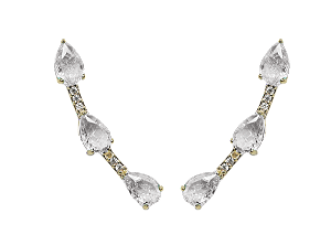 BB 2906 Brinco Palito 3 Gotas Cristal BRUNA Semijoias