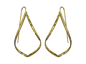 BB 2992 Brinco Gancho Gota Vazada Torcida BRUNA Semijoias