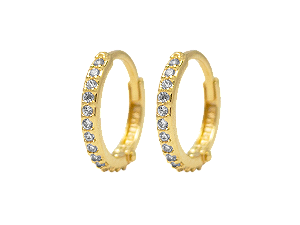 BB 3063 Brinco Argola Cravejada Na Frente 1,2CM BRUNA Semijoias