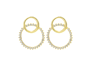 BB 3074 Brinco Entrelaçado 1 Círculo Cravejado BRUNA Semijoias