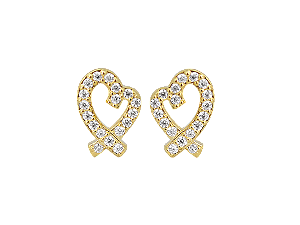 BB 3104 Brinco Coração Vazado Cravejado 10mm BRUNA Semijoias