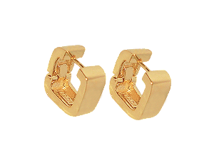 BB 1743 Brinco Argola Quadrada Lisa Larga 1,3CM BRUNA Semijoias