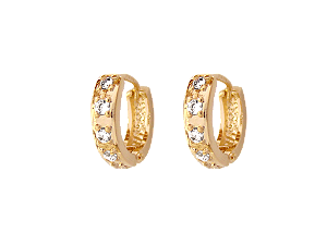 BB 2163 Argolinha Fina C/4 Zircônias 1,3CM BRUNA Semijoias