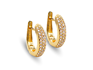 BB 2327 Brinco Argola 2CM Com Zircônias Bruna Semijoias