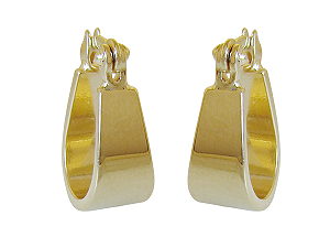 BB 2777 Brinco Mini Argola Oval Lisa Larga( 17mm) BRUNA Semijoias