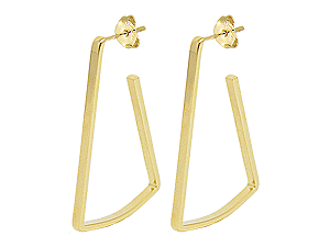 BB 2940 Brinco Meia Argola Retangular Liso 4CM BRUNA Semijoias
