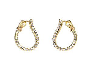 BB 3052 Brinco Argola Invertida Cravejada 1,7CM BRUNA Semijoias