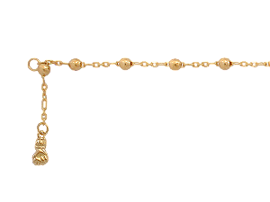 BP 0074 Pulseira 18CM para 20CM Bolinhas com Figa BRUNA Semijoias