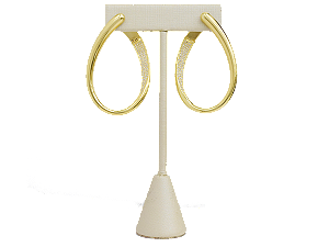 BB 3003 Brinco Argola Gota Grande Cravejada 5,4CM BRUNA Semijoias