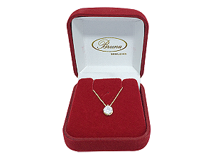 CJ 0048 Gargantilha Ponto De Luz 40 P/ 45 CM Com Embalagem Veludo BRUNA Semijoias