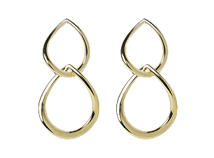 BB 2900 Brinco duas Gotas Vazadas Polidas BRUNA Semijoias