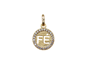 MB 1118 Medalha "FÉ" 1CM BRUNA Semijoias