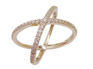 AB 1607 Anél X Cravejado BRUNA Semijoias