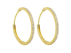 BB 3102 Brinco Argola Cravejada 2,5CM BRUNA Semijoias