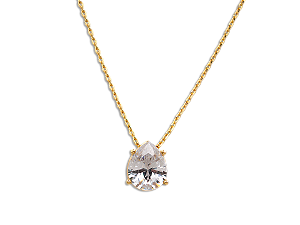 GB 0367 Gargantilha Gota Zircnonia 1CM BRUNA Semijoias