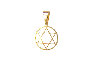 MB 0190 Medalha Estrela De Davi Vazada Lisa 1,4CM BRUNA Semijoias