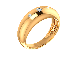 AB 1936 Anel Liso Com 3 Zirconias Em cima BRUNA Semijoias