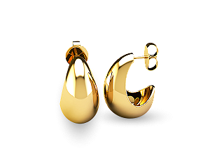 BB 3292 Brinco Barbara Gota Lisa Grande (2,3cm)BRUNA Semijoias