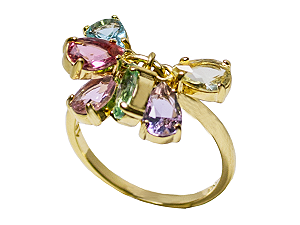 AB 1845 Anel Penca Gotas Coloridas BRUNA Semijoias