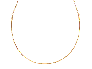 GB 0019 Gargantilha Meio Fio Duro Meio Corrente Cartier Fina BRUNA Semijoias